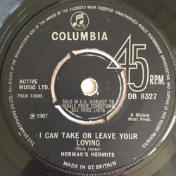 Herman's Hermits I Can Take Or Leave Your Loving Vinyl 7" USED