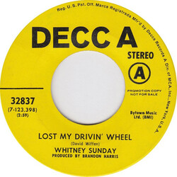 Whitney Sunday Lost My Drivin' Wheel / Green Back Dollar USED VINYL 7INCH 45 RPM SINGLE PROMO STEREO