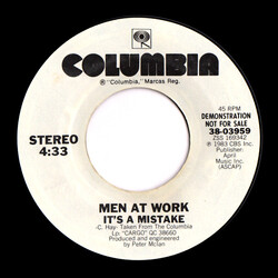 Men At Work It's A Mistake USED VINYL 7INCH SINGLE PROMO STYRENE