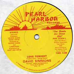 David Simmons (2) Love Tonight Vinyl 12" USED