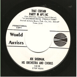 Joe Sherman, His Orchestra And Chorus That Sunday That Summer / That Certain Party In Apt. 14C USED VINYL 7INCH 45 RPM SINGLE