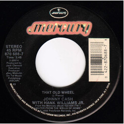 Johnny Cash / Hank Williams Jr. That Old Wheel / Tennessee Flat Top Box USED VINYL 7INCH 45 RPM SINGLE