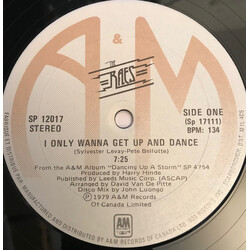 The Raes I Only Wanna Get Up And Dance USED VINYL 12INCH 33 S RPM
