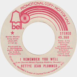 Bettye Jean Plummer I Remember You Well Vinyl 7" USED