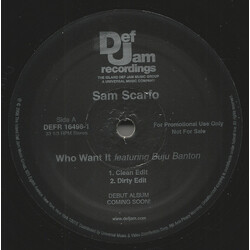 Sam Scarfo / Buju Banton Who Want It USED VINYL 12INCH 33 S RPM SINGLE PROMO