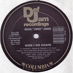 Oran 'Juice' Jones Here I Go Again / 1.2.1. USED VINYL 12INCH 33 S RPM STEREO