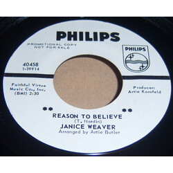 Janice Weaver Reason To Believe USED VINYL 7INCH 45 RPM PROMO STYRENE