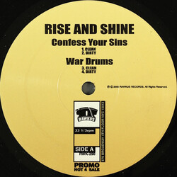 Rise & Shine (3) Confess Your Sins USED VINYL 12INCH 33 S RPM PROMO