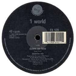 1 World Down On Love Vinyl 12" USED