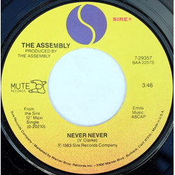 The Assembly Never Never Vinyl 7" USED