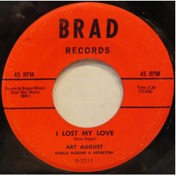 Art August / Gerald Wiggins & Orchestra I Lost My Love Vinyl 7" USED