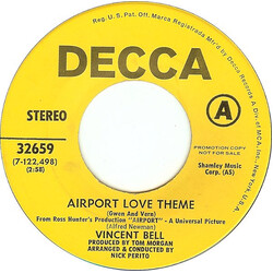 Vinnie Bell Airport Love Theme / Marilyn's Theme USED VINYL 7INCH SINGLE 45 RPM PROMO