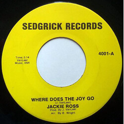 Jackie Ross Where Does The Joy Go USED VINYL 7INCH 45 RPM