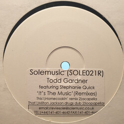 Todd Gardner It's The Music (Remixes) USED VINYL 12INCH WHITE LABEL