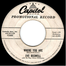 Eve Boswell Where You Are / Pickin' A Chicken Vinyl 7" USED