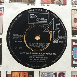 Bobby Taylor & The Vancouvers Does Your Mama Know About Me USED VINYL 7INCH 45 RPM SINGLE MONO