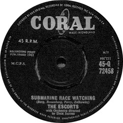 The Escorts (10) Submarine Race Watching USED VINYL 7INCH 45 RPM SINGLE