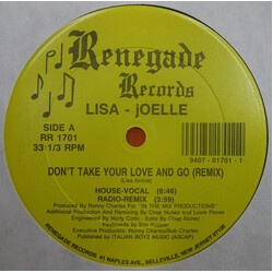 Lisa - Joelle Don't Take Your Love And Go (Remix) VINYL 12" USED
