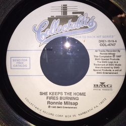 Ronnie Milsap She Keeps The Home Fires Burning / Lost In The Fifties Tonight (In The Still Of The Night) Vinyl 7" USED