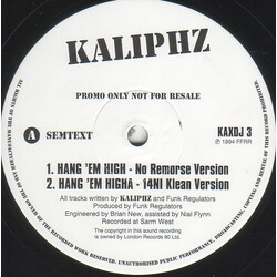 Kaliphz Hang 'Em High / Vokal Rekall USED VINYL 12INCH 33 S RPM PROMO