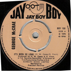 George McCrae It's Been So Long USED VINYL 7INCH 45 RPM SINGLE