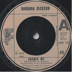 Barbara Dickson Answer Me USED VINYL 7INCH 45 RPM SINGLE