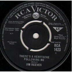 Jim Reeves There's A Heartache Following Me USED VINYL 7INCH 45 RPM SINGLE