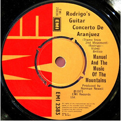 Manuel And His Music Of The Mountains Rodrigo's Guitar Concerto De Aranjuez (Theme From 2nd Movement) VINYL 7" USED