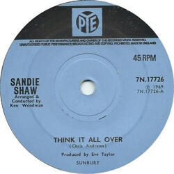 Sandie Shaw Think It All Over USED VINYL 7INCH 45 RPM SINGLE