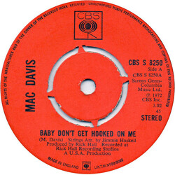 Mac Davis Baby Don't Get Hooked On Me USED VINYL 7INCH 45 RPM SINGLE STEREO