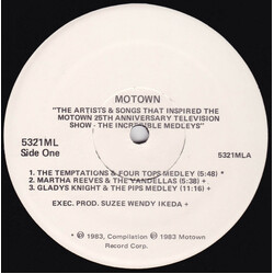 Various The Artists And Songs That Inspired The Motown 25th Anniversary T.V. Special — The Incredible Medleys Vinyl LP USED