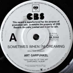 Art Garfunkel Sometimes When I'm Dreaming USED VINYL 7INCH 45 RPM SINGLE PROMO
