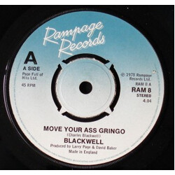 Blackwell Move Your Ass Gringo / Put The Funk Back USED VINYL 7INCH 45 RPM STEREO