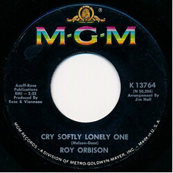 Roy Orbison Cry Softly Lonely One / Pistolero USED VINYL 7INCH 45 RPM SINGLE MONO