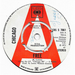 Chicago (2) Free USED VINYL 7INCH 45 RPM SINGLE PROMO