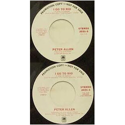 Peter Allen I Go To Rio USED VINYL 7INCH 45 RPM PROMO