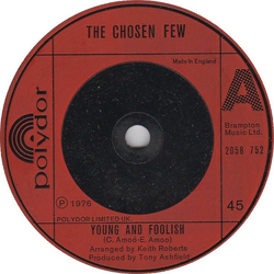 The Chosen Few Young And Foolish Vinyl 7" USED