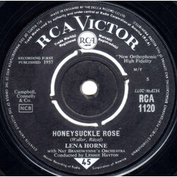 Lena Horne / Nat Brandwynne & His Orchestra Honeysuckle Rose USED VINYL 7INCH 45 RPM SINGLE REISSUE