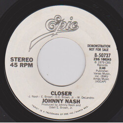 Johnny Nash Closer USED VINYL 7INCH 45 RPM PROMO STEREO MONO