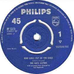 The Kaye Sisters Nine Girls Out Of Ten Girls USED VINYL 7INCH 45 RPM SINGLE