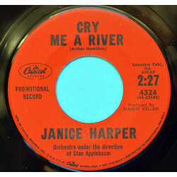 Janice Harper Cry Me A River USED VINYL 7INCH 45 RPM SINGLE PROMO