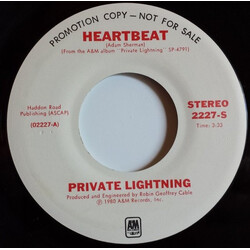 Private Lightning Heartbeat USED VINYL 7INCH SINGLE PROMO MONO STEREO