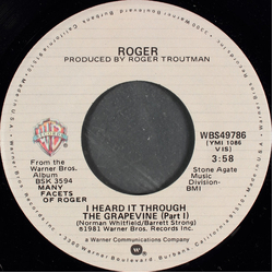 Roger Troutman I Heard It Through The Grapevine Vinyl 7" USED