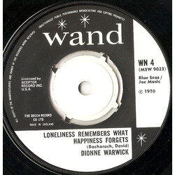 Dionne Warwick Loneliness Remembers What Happiness Forgets USED VINYL 7INCH 45 RPM SINGLE