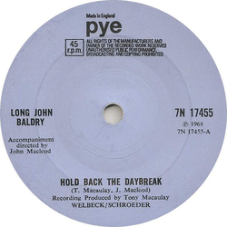 Long John Baldry Hold Back The Daybreak Vinyl 7" USED