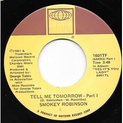 Smokey Robinson Tell Me Tomorrow - Part I & Part II USED VINYL 7INCH 45 RPM SINGLE