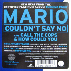 Mario Couldn't Say No / Call The Cops / How Could You Vinyl 12" USED