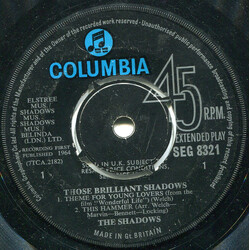 The Shadows Those Brilliant Shadows USED VINYL 7INCH 45 RPM EP