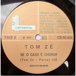 Tom Zé Se O Caso É Chorar USED VINYL 7INCH SINGLE 33 S RPM