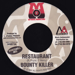 Bounty Killer Restaurant USED VINYL 7INCH 45 RPM